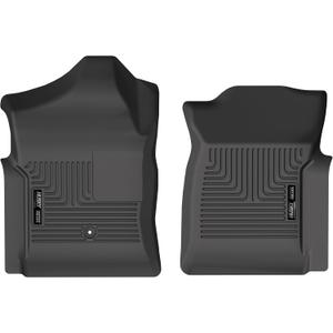 Husky Liners Weatherbeater Floor Mats | Fits 1999-2006 Chevrolet Silverado & GMC Sierra 1500/2500 / 3500 (2007 Classic Body Only) Standard CAB | Front Row, 2-pc Black - 18251