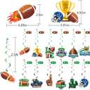 26Pcs Football Happy Birthday Banner, Football Cupcake Toppers and Hanging Swirl Decorations, Pre-strung Football Birthday Decorations Tailgate Party Decorations