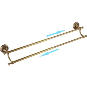Leyden Brass Double Towel Bar,Adjustable Towel Rack Holder Antique Bathroom Accessories Wall Mount Vintage