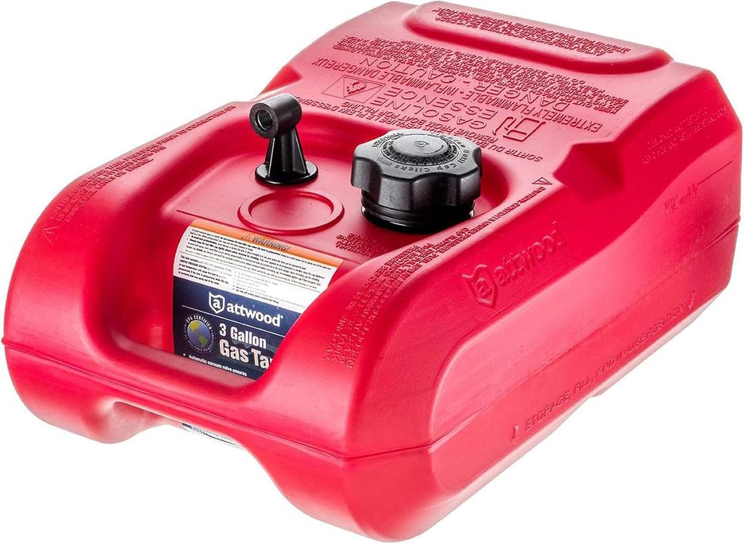 Attwood 8803LP2 EPA and CARB Certified 3-Gallon Portable Marine Boat Fuel Tank