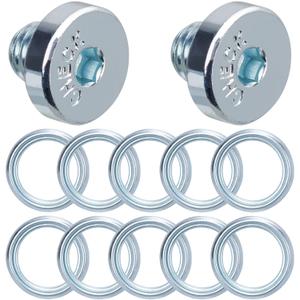 OAUTOO 12pcs Automatic Transmission Pan Drain Plug with Gasket Kit for Toyota 90341-10021, 35178-30010 4Runner Fj Cruiser Land Cruiser Sequoia Tacoma Tundra fits Lexus GS GX is LC LS LX RC SC 2003-On