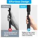 ZipGlo Tension Curtain Rod，40-67.7IN(3.33-5.64Ft) One-Click Fast Extension Rod Easy to Install Black Long Outdoor Curtain Rods No Drilling Never Rust for Window or Shower Patio Diameter 1.26 Inches