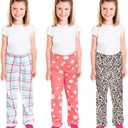 Mad Dog Girl's Pajama Pants - 2/3 Pack, Soft Micro Fleece Fashion Sleepwear Lounge. Sizes: 6-16 (Pink, XL)