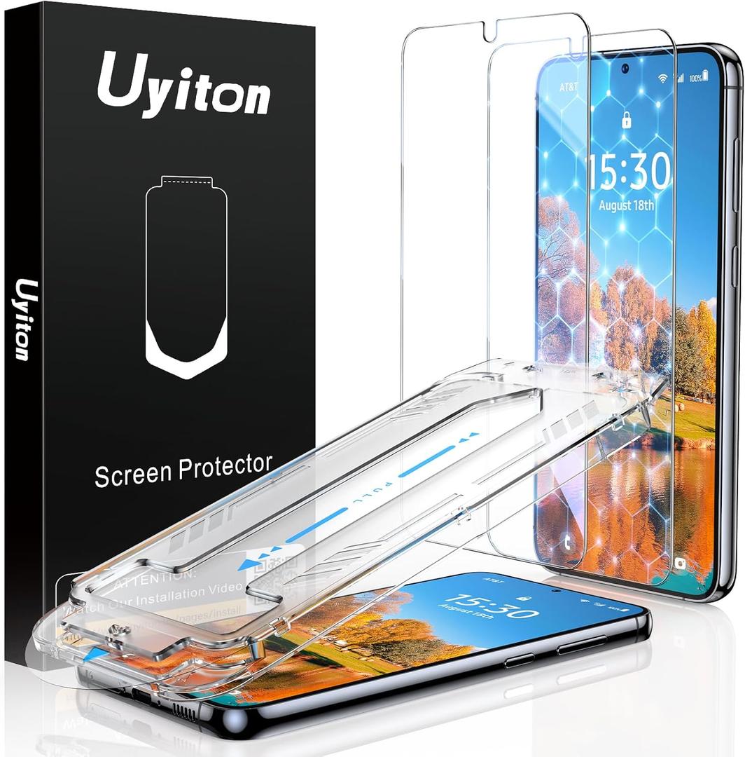 Uyiton UnBreak-Glass for Samsung Galaxy S23 Screen Protector, [Ultrasonic Fingerprint Support][Auto-Alignment Frame] Scratch-Resistant Bubble-Free S23 Screen Protector, 2 Pack