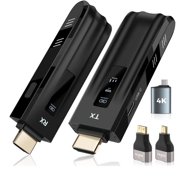 Beyn 4K Wireless HDMI Transmitter and Receiver, 4K Input & Output,2026 Upgraded LED Display,Plug and Play,Wireless HDMI Extender,Compatible with PC/Laptop/Camera/HDTV/Projector/TV Box