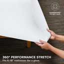 Bare Home Cooling Performance Jersey Knit Stretch Sheet Set, Moisture-Wicking & Breathable, 4-Way Stretch Bed Sheets, Envelope Pillowcases (Queen, Light Grey)