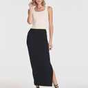 Women's Ribbed High Waisted Maxi Skirt, Pack 2, Size M