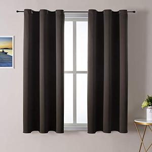 ChrisDowa Grommet Blackout Curtains for Bedroom and Living Room - 2 Panels Set Thermal Insulated Room Darkening Curtains (Brown, 38W x 54L)