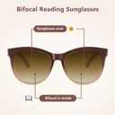 EASY READ Bifocal Reading Sunglasses for Women，Fashion Sun Readers UV400 Protection(Magnification 2.50,Gradient Brown)