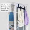 WEBI Over The Door Hooks Door Hanger,Over The Door Towel Rack with 6 Hooks for Hanging,Door Coat Towel Hanger Door Coat Rack,Black