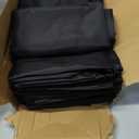 Ramanta Home Set of 12 Polyester Cloth Napkins 18x18 Inches - Washable Dinner Napkins with Hemmed Edges for Weddings, Thanksgiving, Hotel - Soft Durable Table Linen for Parties or Everyday Use - Black