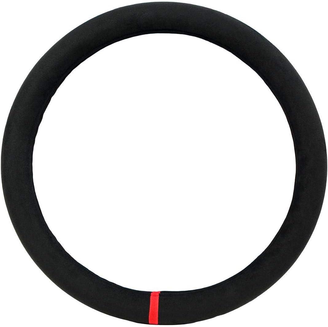 GG Grand General 54048 18 Inches Steering Wheel Cover Black Suede w/Red Stripe/Stitching