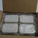 Small Snackle Box Container, Divided Serving Tray with Lid, 4 Compartment Snack Box Container for Candy, Fruits, Charcuterie, Travel & Parties, BPA-Free (White 2 Pack)