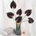 8PCS Burgundy Faux Anthurium Flowers 24.8’’ Real Touch Flowers Long Stem Artificial Anthurium for Vase Table Centerpiece Home Wedding Party Garden Spring Decoration(Burgundy)
