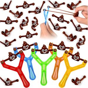 60 Pcs Finger Slingshot Novelty Toys, Toy Poop for Halloween, Fake Poop for Novelty Toys and Amusements, Halloween Poop Rubber Spoof Toy for School Party, Friends Gathering