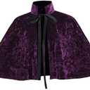 Medieval Shawl Women Renaissance Velvet Cape Wraps Costume Lace Gothic Lolita Cloak for Party