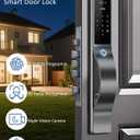 3D Face Recognition Door Lock with Lockbody, Video Smart Lock with Camera&Doorbell, Front Door Keyless Entry Lock, WiFi&Tuya APP Control/Fingerprint/IC Card/Password/Keys