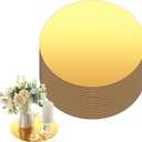 Thyle 20 Pcs 10 Inch Acrylic Round Mirrors for Tables Centerpieces Circle Mirrors Candle Plates for Wall Wedding Table Centerpieces for Baby Shower Party, Thickness 1 mm (Gold)