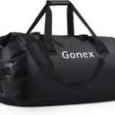 Gonex 40L 60L 80L Extra Large Waterproof Duffle Travel Dry Duffel Bag Heavy Duty Bag with Durable Straps & Handles for Kayaking Paddleboarding Boating Rafting Fishing (Black)