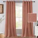 H.VERSAILTEX Extra Long Linen Curtains 108 Inches for Living Room Set of 2 Panels Grommet Drapes Light Filtering Privacy Curtains for Patio Door, 52" W x 108" L, Orange Rust