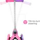 Scooter for Kids Ages 3-5 - Light Up Wheels, Extra Wide Deck, Foot Activated Break, Self Balancing Kids Toys for Boys & Girls