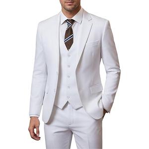 Men's 3 Piece Slim Fit Suit Set, Two Button Blazer Solid Jacket Vest Pants Wedding Business Suit, 4XL