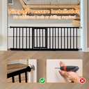 YZHDUXIU 10" Height Short Dog Gate Adjustable18-48 Extra Wide Dog Gate with Small Cat Door,Pet Gate with 4 Extension Kits Pressure Mounted for Doorways & Stairs (Black, 10" Height)