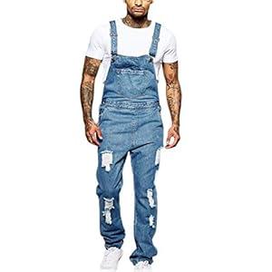 Pejihota Mens Overalls Denim Bib Black Jumpsuit Fashion Letters Adjustable Workwear Slim Fit Jumpsuit with Pockets (as1, waist, numeric_32, regular, Light blue-B)