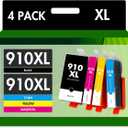 910XL 910 Ink Cartridges Combo Pack: Replacement for HP 8020 910 XL 910XL Black and Color 910XL/910 Multipack for OfficeJet Pro 8020 Series 8010 8015 8018 8022 8025 8028 8030 8035 Printer (910XL Black Cyan Magenta Yellow)
