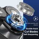 Electric Rechargeable Shaver for Men,Wet & Dry Electric Razor, IPX7 Waterproof Rotary Shaver for Men,4D Floating Head, LED Display,Type-C, Travel-Friendly,Black