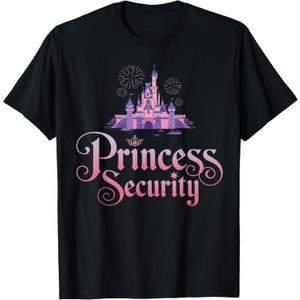 Princess Security Costume Cute Princess Girls Birthday T-Shirt (Black)
