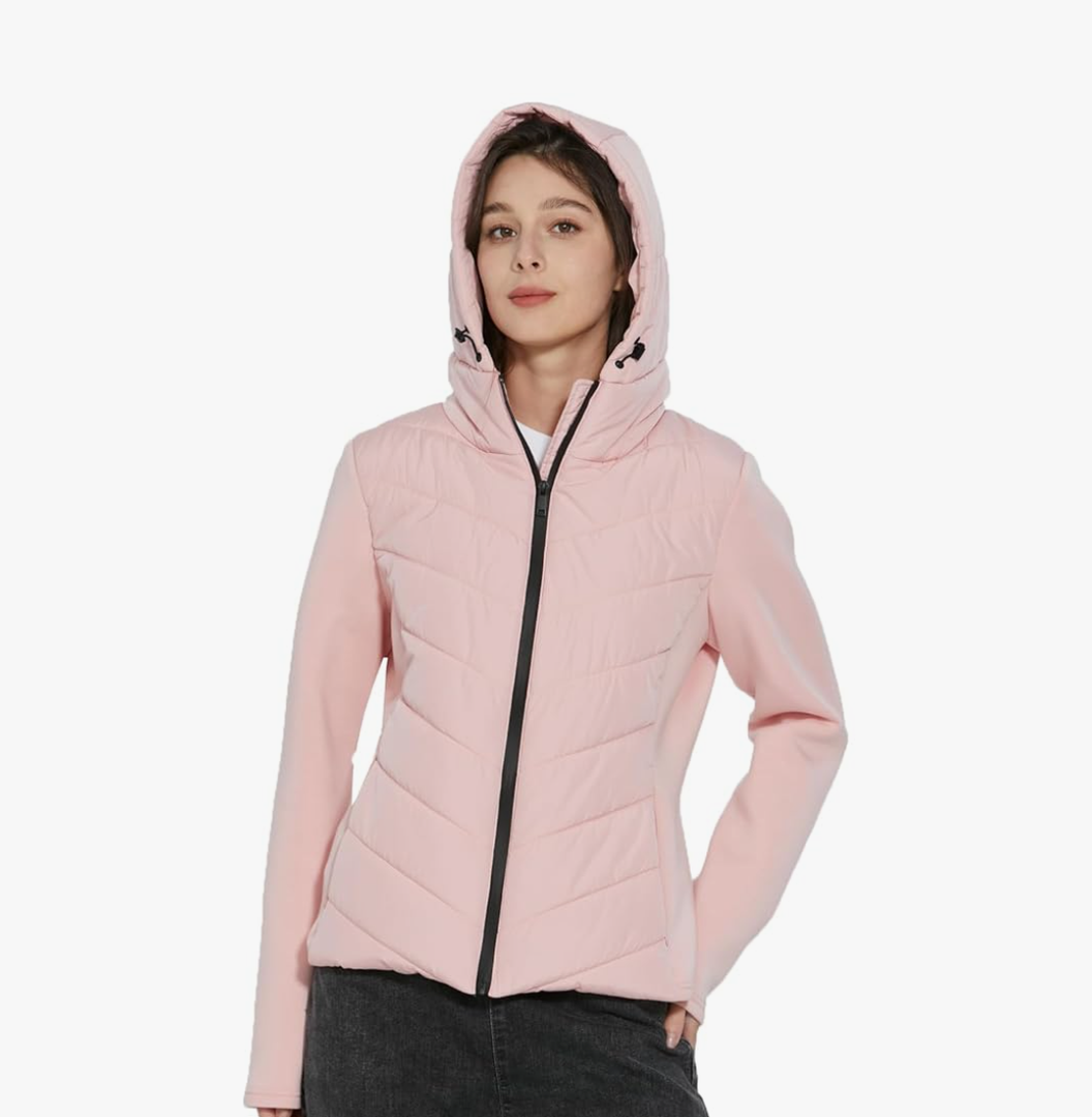 Women's Athletic Jackets Long Sleeved Hooded Waterproof Zipper Skiing Jackets Winter Running Casual Jacket Size S
