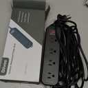 Outdoor Power Strip Weatherproof, 25 FT Extension Cord, Diivoo Waterproof Surge Protector with 4 Outlets 1250W Shockproof Overload Protection, Flat Plug, Black