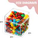 36 Packs 2''x2''x2'' Acrylic Box with Lids for Storage Display, Acrylic Cube Containers for Halloween Storage, Christmas Ornaments, for Candy Pill, Tiny Jewelry, Cosmetics, Party Favor