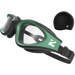 ZIONOR G1 Lite Swim Goggles, Anti-Fog UV Protection, Leakproof Comfortable Fit for Adult Men Women, Includes Swim Cap