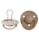 BIBS Pacifiers - De Lux Collection | BPA-Free Baby Pacifier | Made in Denmark | Set of 2 Vanilla/Dark Oak Color Premium Soothers | Size One Size