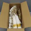 DaYammi 210PCS Gold Glitter Plastic Dinnerware Set for 30 Guests, Fancy Disposable Plates for Party, Include: 30 Dinner Plates, 30 Dessert Plates, 30 Pre Rolled Napkins with Gold Silverware, 30 Cups