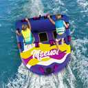 Inflatable Water Towable Tube for Boats Heavy-Duty 1-3 Rider Tow Tube with Reinforced Handles, Quick-Connect Tow Rope, Rapid Air Valve