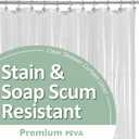 Barossa Design Plastic Shower Liner Clear - Premium PEVA Shower Curtain Liner with Rustproof Grommets and 3 Magnets, Waterproof Cute Lightweight Standard Size Bathroom Curtains - Clear (72"W x 72"L (Pack of 1)