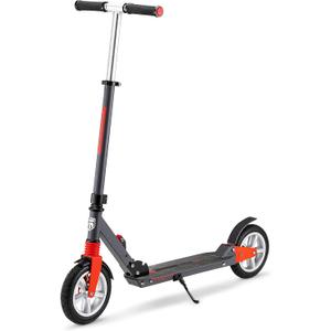Mongoose Elevate Duo Air Youth/Adult Folding Kick Scooter, Air Filled Tires, Ages 8 Years and Up, Kickstand, Max Rider Weight 220 Pounds, Grey/Red