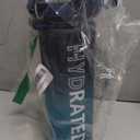 Water Bottle with Straw, 32oz Motivational Water Bottles with Time Marker to Drink, Tritan BPA Free, 1L Sports Water Bottle with Carry Strap LeakProof for Women Gym Fitness Outdoor (1 Pack) (Dark Blue)