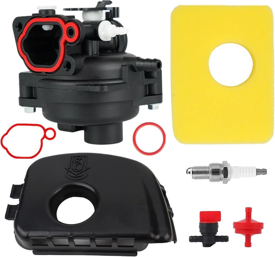 Carburetor With Air Filter & Cover For TB554 Troy-Bilt 25B-554M711 25B-554M766 Edger Tb100 Model 11A-B0BL723 TB110 11A-A230711 11A-A23N011 Lawn Mower w/ 550 EX Series