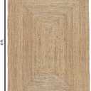 FRELISH DECOR Handwoven Jute Area Rug - 4x6 Feet Natural Yarn - Rustic Vintage Beige Braided Reversible Rectangular Rugs for Bedroom - Kitchen - Living Room - Farmhouse (4' x 6')