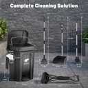 Dog Poop Trash Can Outside - 20L/5Gal Pooper Scooper Sets and Spade, Black | Outdoor Trash Can with Lid, Inner Bucket, Dog Poop Scooper Set, Metal Tray, Rake and Spade, 100 Trash Bags & Storage Box