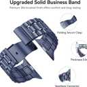 Bestig Compatible with Apple Watch Bands for Men Women 49mm 46mm 45mm 44mm 42mm(Series 3 2 1), Stainless Steel Metal Business Wristband Strap for iWatch Ultra Series 11 10 9 8 7 6 SE 5 4, Blue (Matte Blue/Polished Blue(No Case))