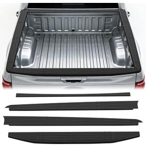 5.5FT Truck Bed Rail Caps Fit for 2015-2024,2025 Ford F150,TPE Bed Side Rail Protector & Tailgate Molding Cover, Automotive Exterior Accessories