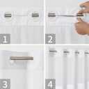 eachope No Hooks Needed Linen Textured Shower Curtain with Snap-in Fabric Liner Set,White Hotel Luxury Decor Shower Curtains for Bathroom with Mesh Top Window,Waterproof & Washable,71Wx74H