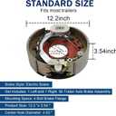 12-1/4" X 3-3/8" (12.25" X 3.375") Electric Trailer Brake Assembly Pair for 8000 LBS (8K) Trailer Axles Left and Right Electric Trailer Brakes