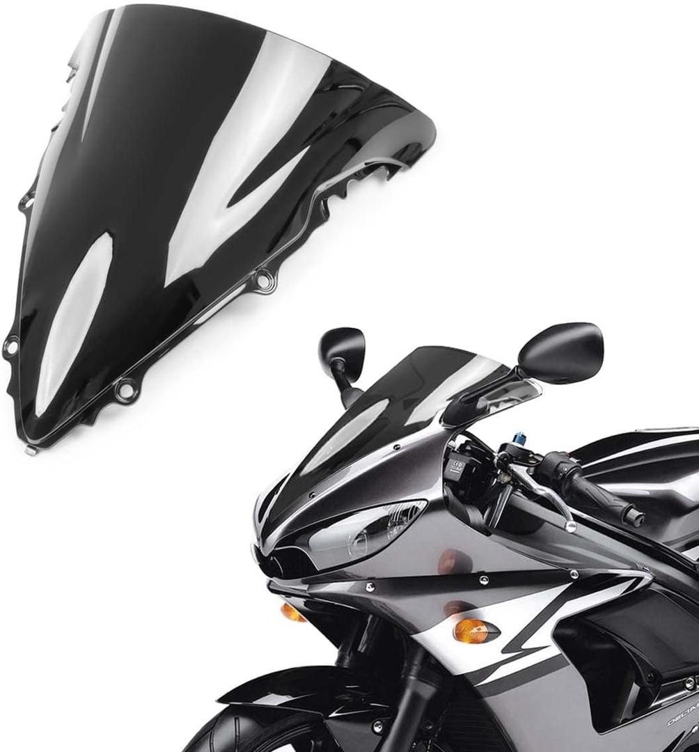 Windscreen Windshield for Yamaha YZF-R6 2003-2005, YZF R6s' 06-09 Black | Windscreen Windshield Double Bubble for Yamaha YZF-R6 2003 2004 2005, YZF R6s' 2006-2009 Wind Deflectors