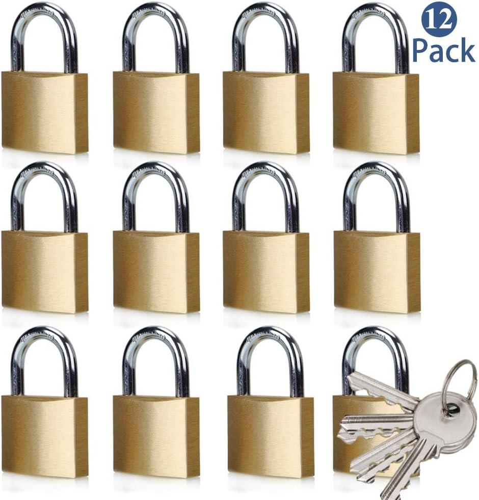 ABRAFOX Solid Brass Same Keyed Padlock keyed Alike Weatherproof Locks 1-9/16 inch 40mm-12pack